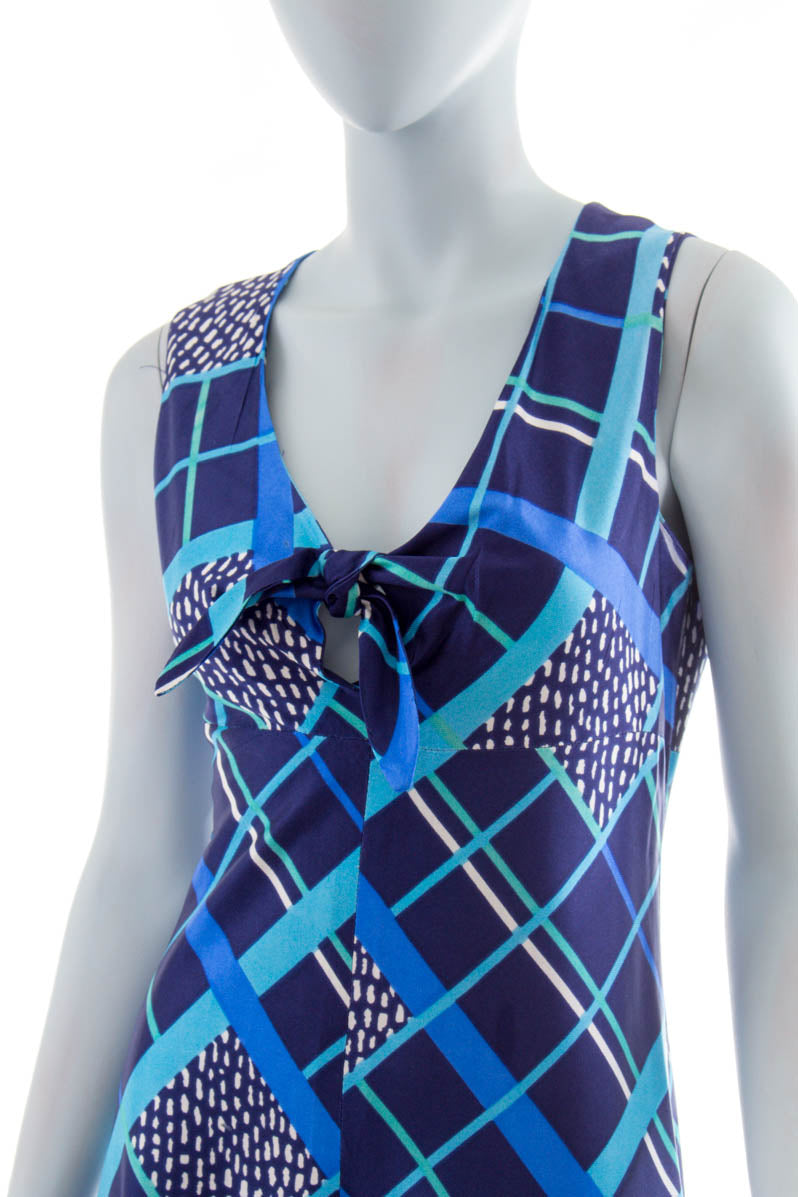 60s Hippiekleid blau