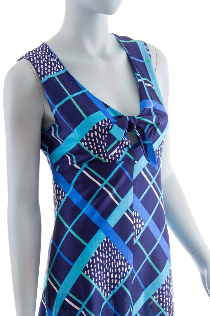 60s Hippiekleid blau 60er 70er Abendmode blau Boho Disco Frau Hippie S 36-38 Schlager Special vintageberlin.de