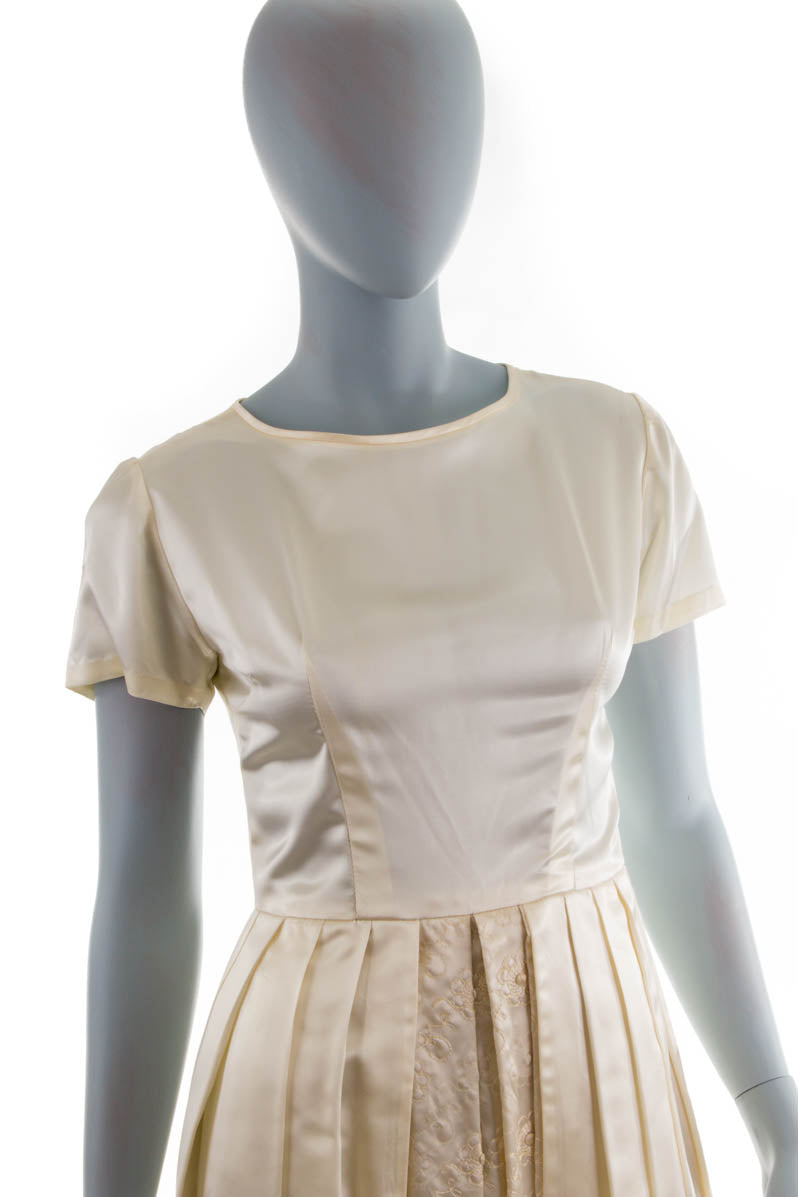 50s Brautkleid creme Satin