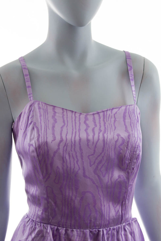 Partykleid flieder Satin 80er Abendmode Disco Frau lila M 40-42 vintageberlin.de