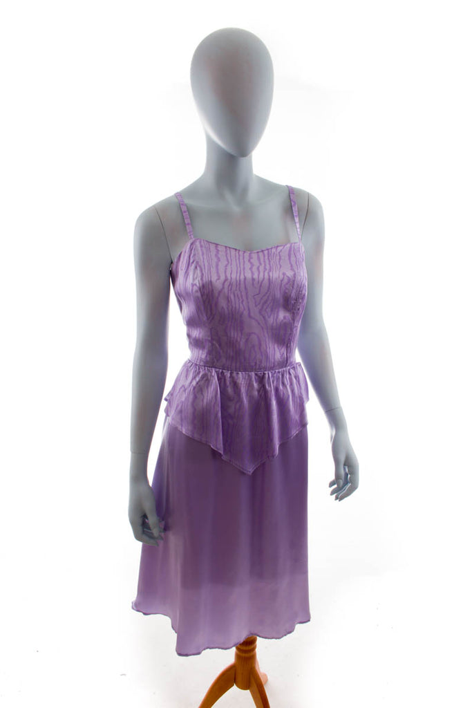 Partykleid flieder Satin 80er Abendmode Disco Frau lila M 40-42 vintageberlin.de