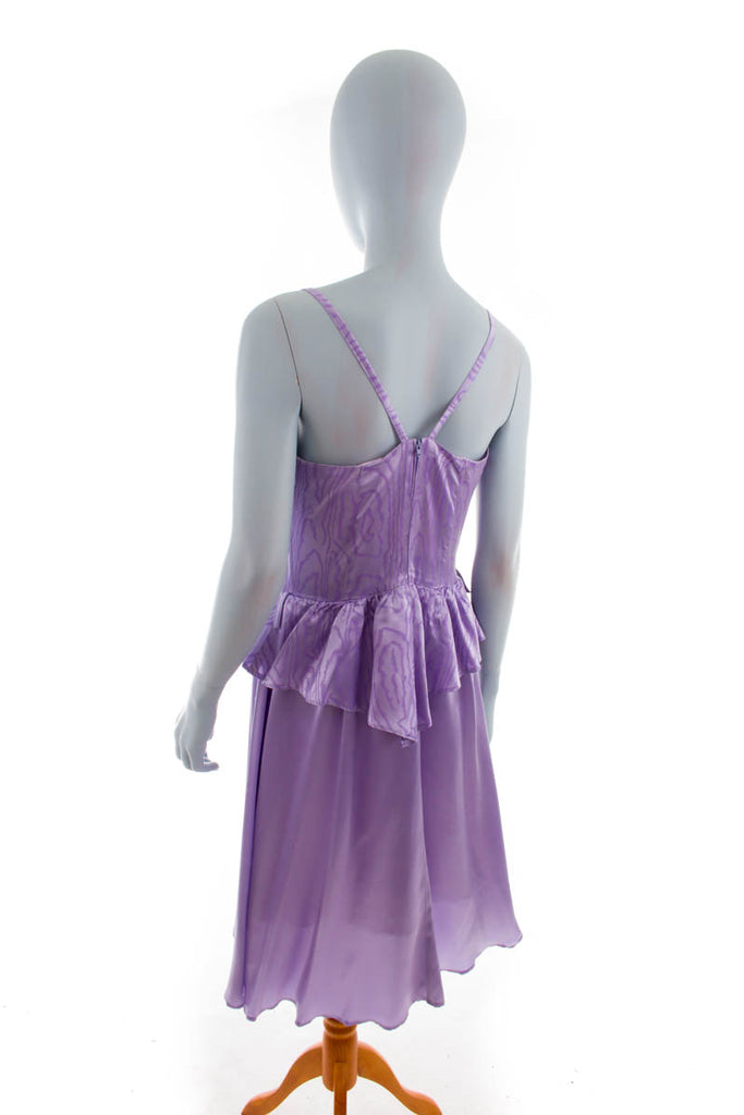 Partykleid flieder Satin 80er Abendmode Disco Frau lila M 40-42 vintageberlin.de