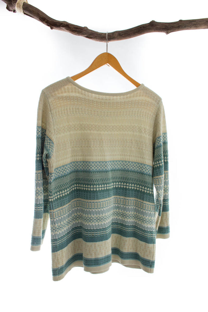 Vintage Langpulli türkis Default Title 90er beige Frau L 44-46 M 40-42 türkis vintageberlin.de