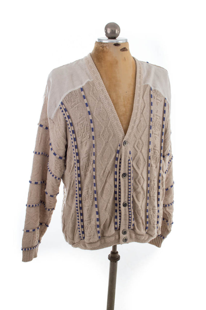 Vintage Strickjacke beige Default Title 80er 90er beige L 52-54 Mann vintageberlin.de