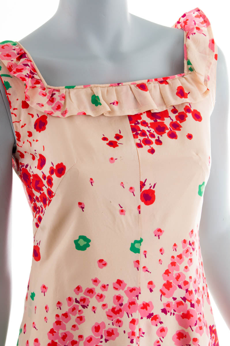 60er Jahre Sommerkleid Blumen