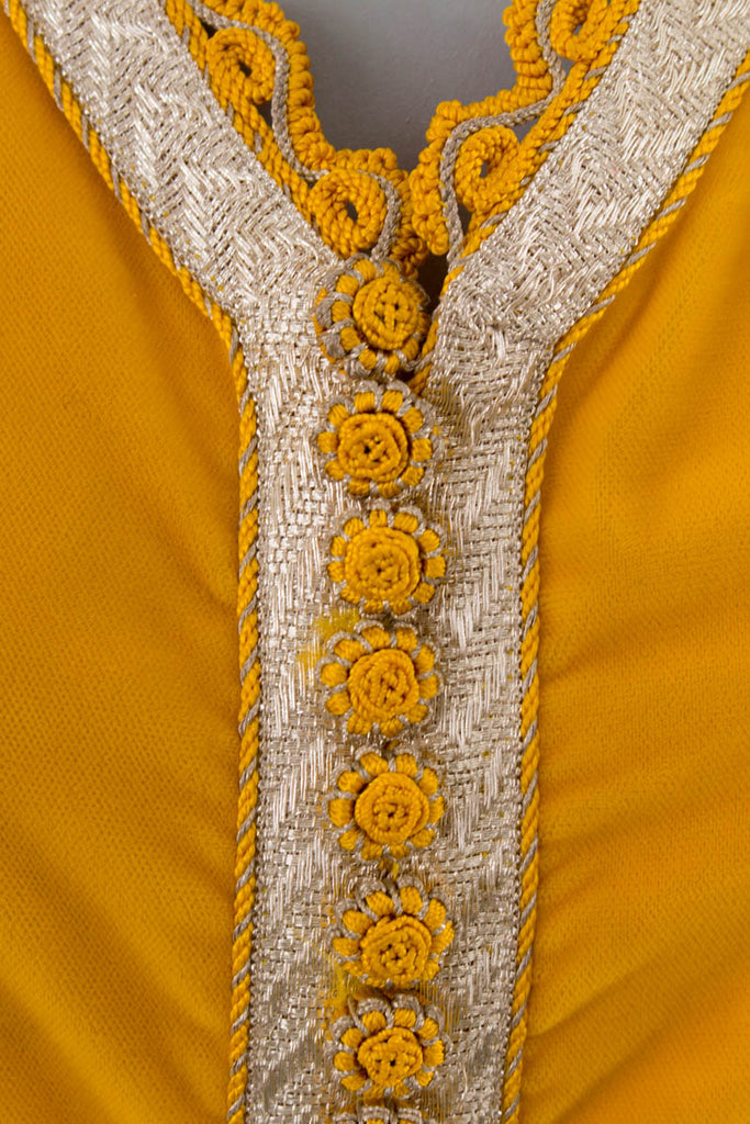 Vintage orig 70er Kaftan gelb Samt 60er 70er Abendmode Boho Disco Frau gelb M 40-42 real-disco real_disco S 36-38 Schlager Special vintageberlin.de