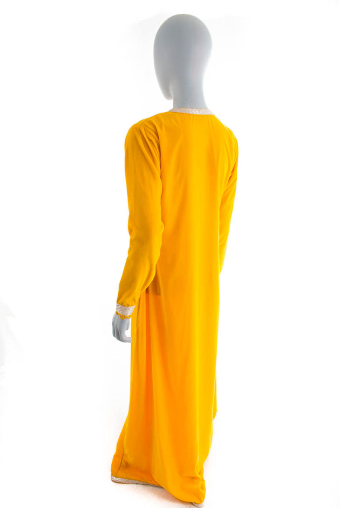 Vintage orig 70er Kaftan gelb Samt 60er 70er Abendmode Boho Disco Frau gelb M 40-42 real-disco real_disco S 36-38 Schlager Special vintageberlin.de