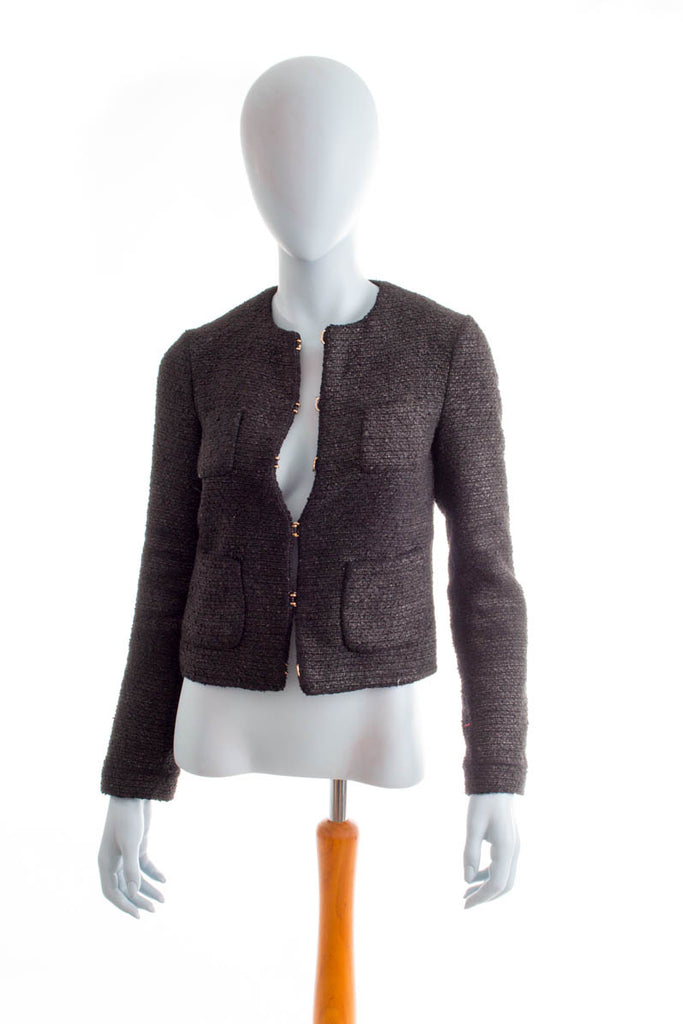 Vintage STefanel Blazer meliert Default Title 90er Designer Frau grau S 36-38 schwarz XS 32-34 vintageberlin.de