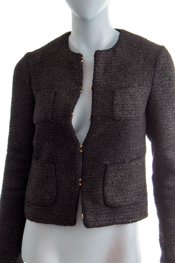 Vintage STefanel Blazer meliert 90er Designer Frau grau S 36-38 schwarz XS 32-34 vintageberlin.de