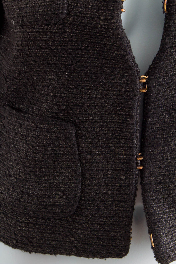 Vintage STefanel Blazer meliert 90er Designer Frau grau S 36-38 schwarz XS 32-34 vintageberlin.de