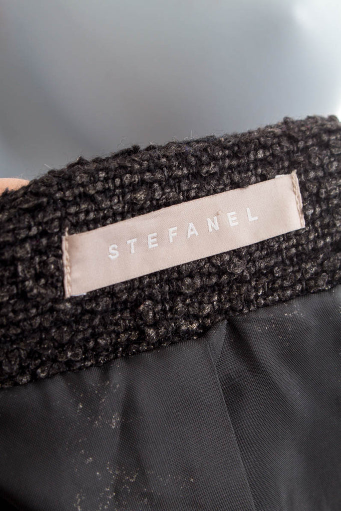 Vintage STefanel Blazer meliert 90er Designer Frau grau S 36-38 schwarz XS 32-34 vintageberlin.de