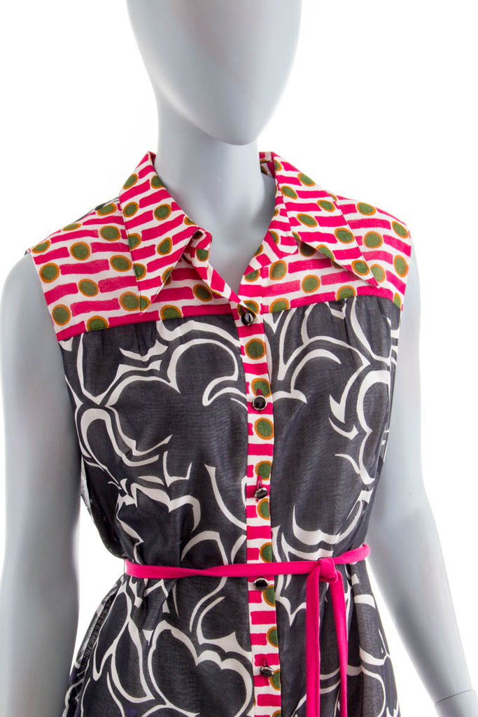Vintage Sommerkleid bunt Baumwolle 60er 70er Boho bunt Disco Frau M 40-42 Mod real-disco real_disco Rockabilly Schlager vintageberlin.de