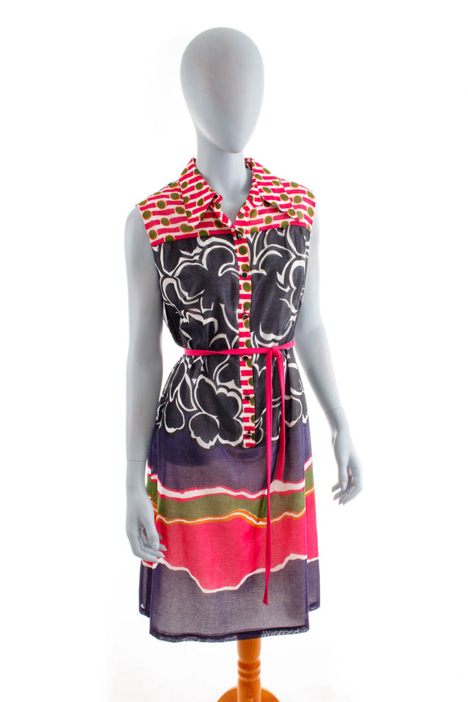 Vintage Sommerkleid bunt Baumwolle 60er 70er Boho bunt Disco Frau M 40-42 Mod real-disco real_disco Rockabilly Schlager vintageberlin.de
