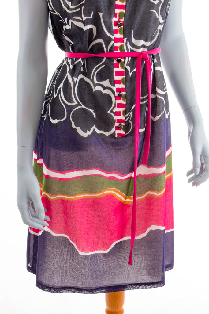 Vintage Sommerkleid bunt Baumwolle 60er 70er Boho bunt Disco Frau M 40-42 Mod real-disco real_disco Rockabilly Schlager vintageberlin.de