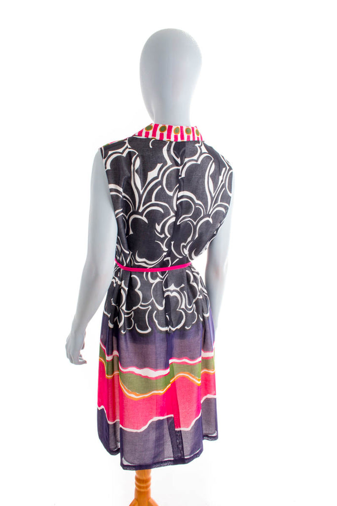 Vintage Sommerkleid bunt Baumwolle 60er 70er Boho bunt Disco Frau M 40-42 Mod real-disco real_disco Rockabilly Schlager vintageberlin.de