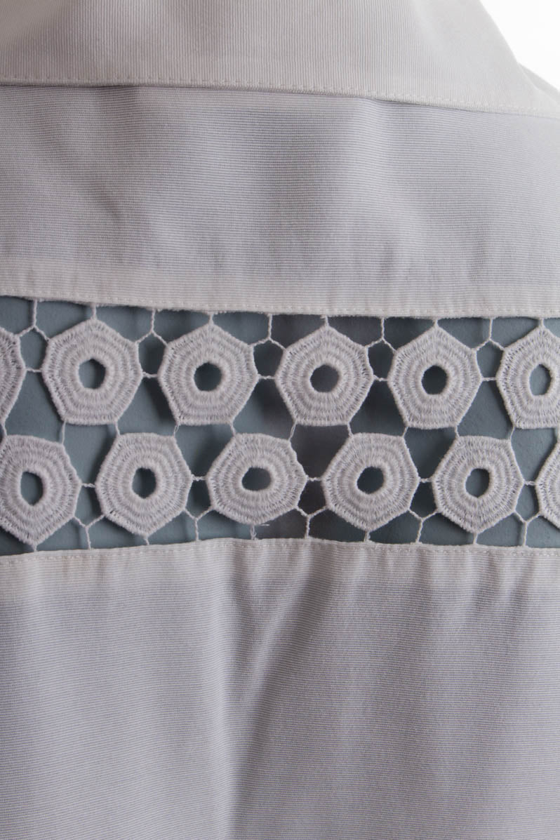 Vintage Bluse weiß Spitzeneinsatz