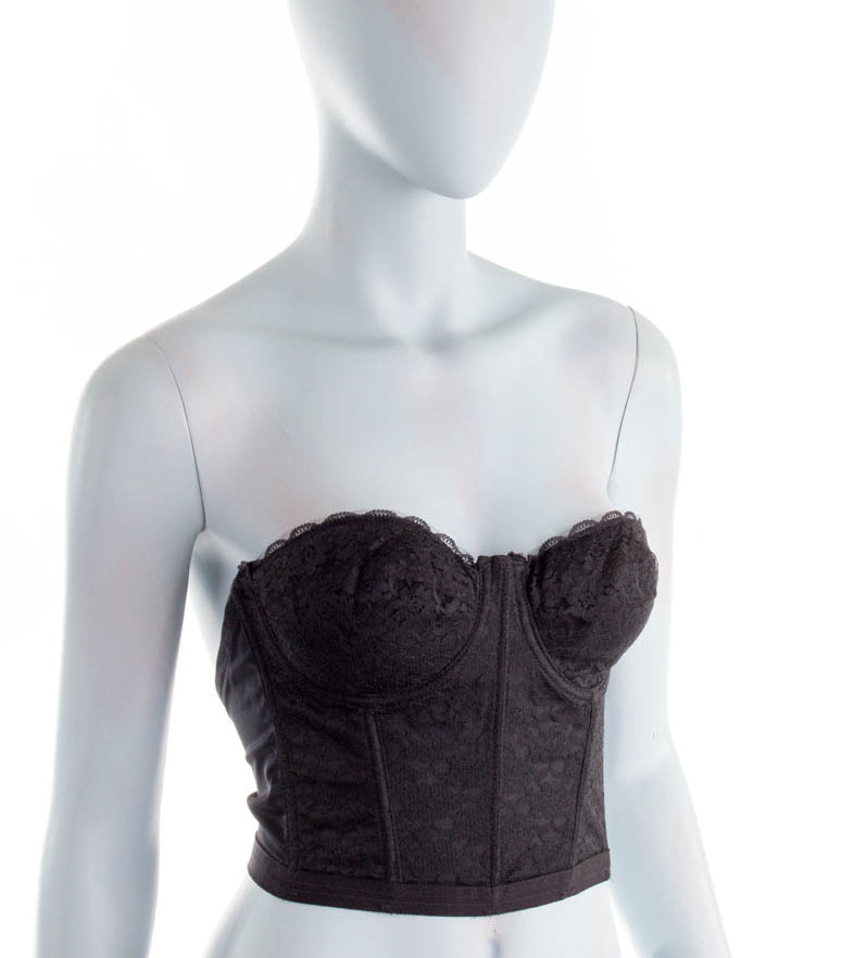 Vintage Korsage Nylon schwarz NOS