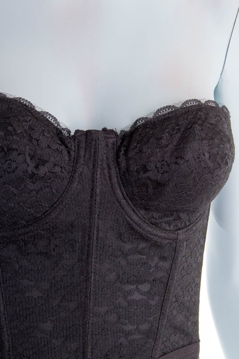 Vintage Korsage Nylon schwarz NOS