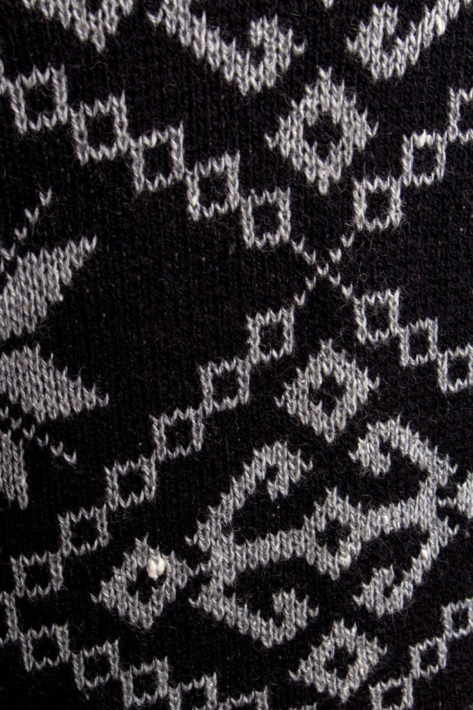 Winter Strickpullover Wollmix 80er Boho Dandy grau M 48-50 Mann Rockabilly schwarz vintageberlin.de