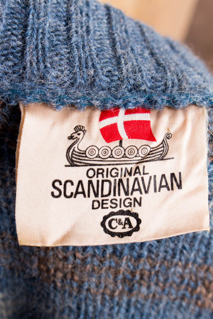 Vintage Island Pullover Rentier+Schnee 80er 90er blau Boho L 52-54 Mann Rockabilly vintageberlin.de