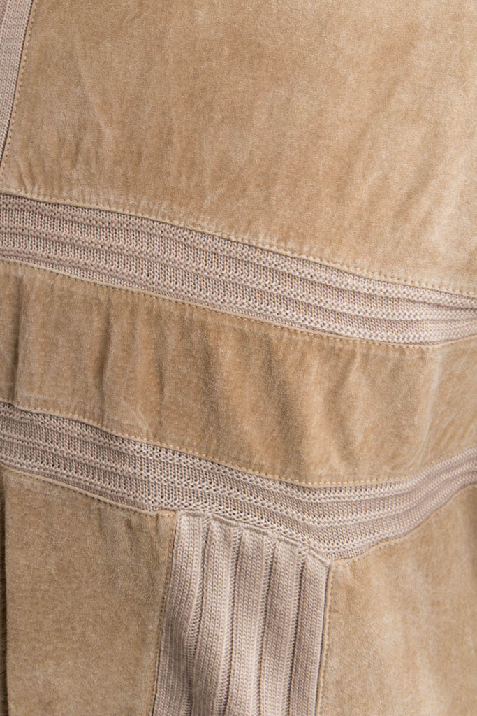 Vintage Pulli Strick + Leder 80er beige M 48-50 Mann vintageberlin.de