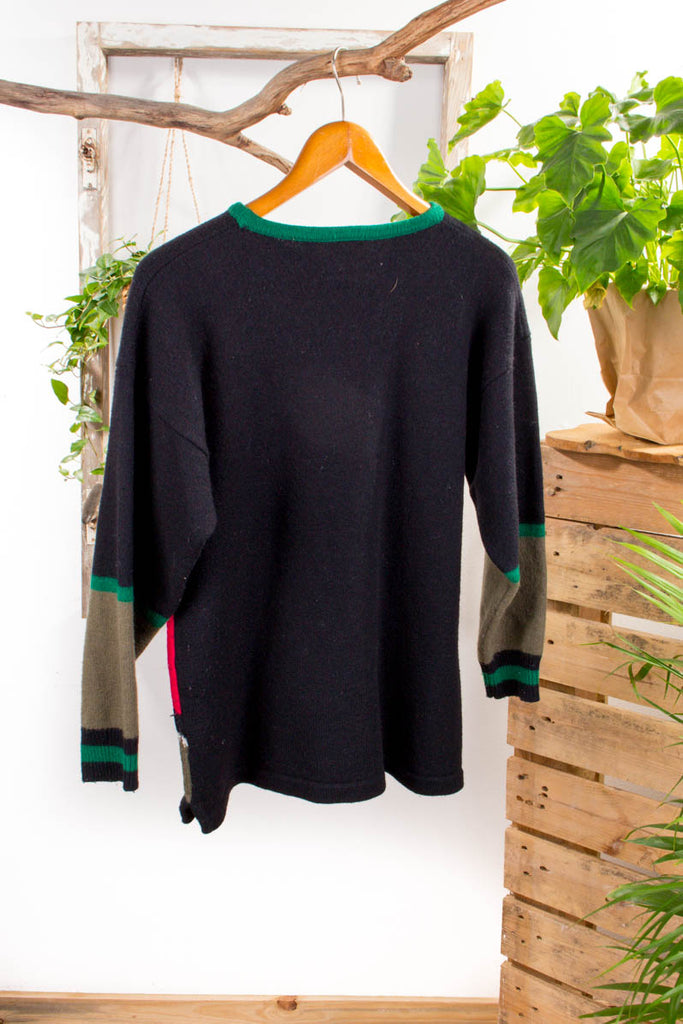 90er Jahre Pulli Wollmix 80er 90er bunt Disco Frau M 40-42 Sekretärin vintageberlin.de