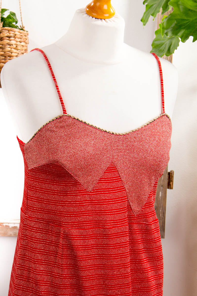 süßes Charleston Kleid rot gold