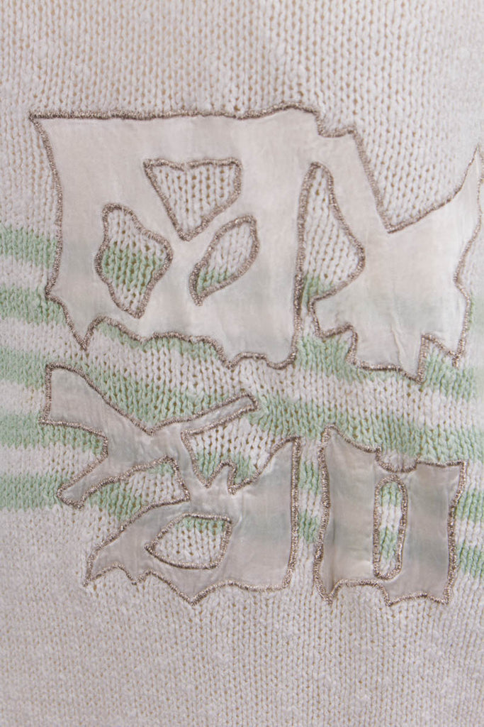 Vintage Pulli weiß bestickt 90er Frau M 40-42 S 36-38 Sekretärin weiß vintageberlin.de