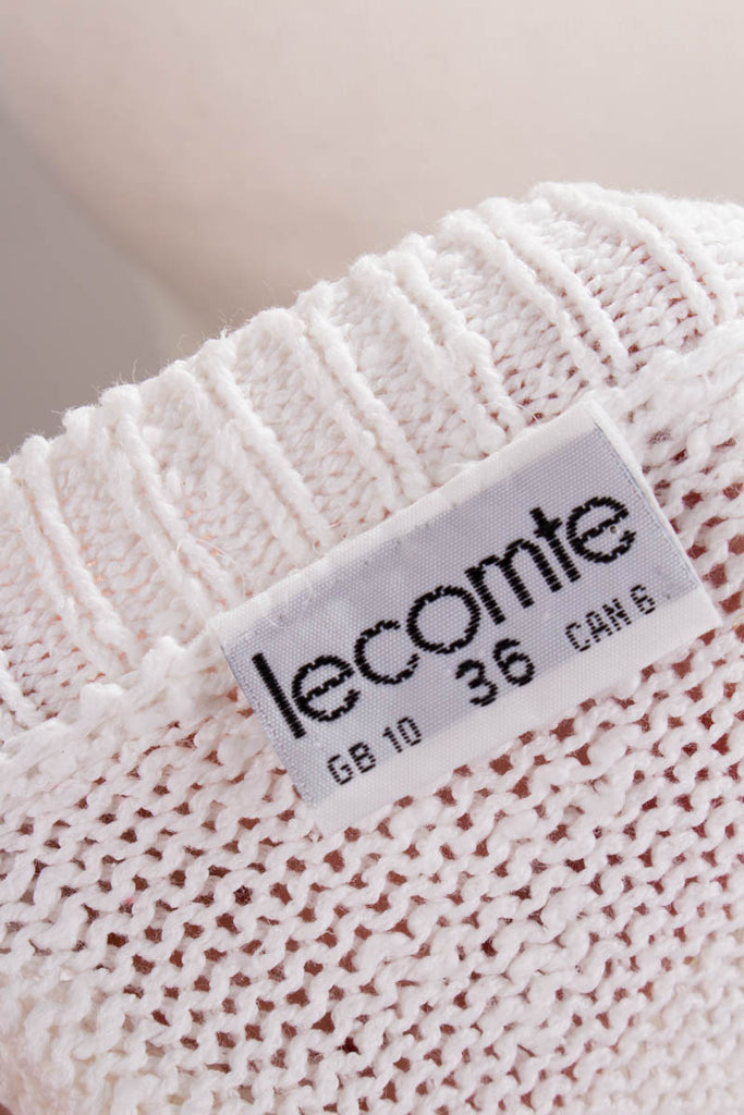 Vintage Pulli weiß bestickt 90er Frau M 40-42 S 36-38 Sekretärin weiß vintageberlin.de