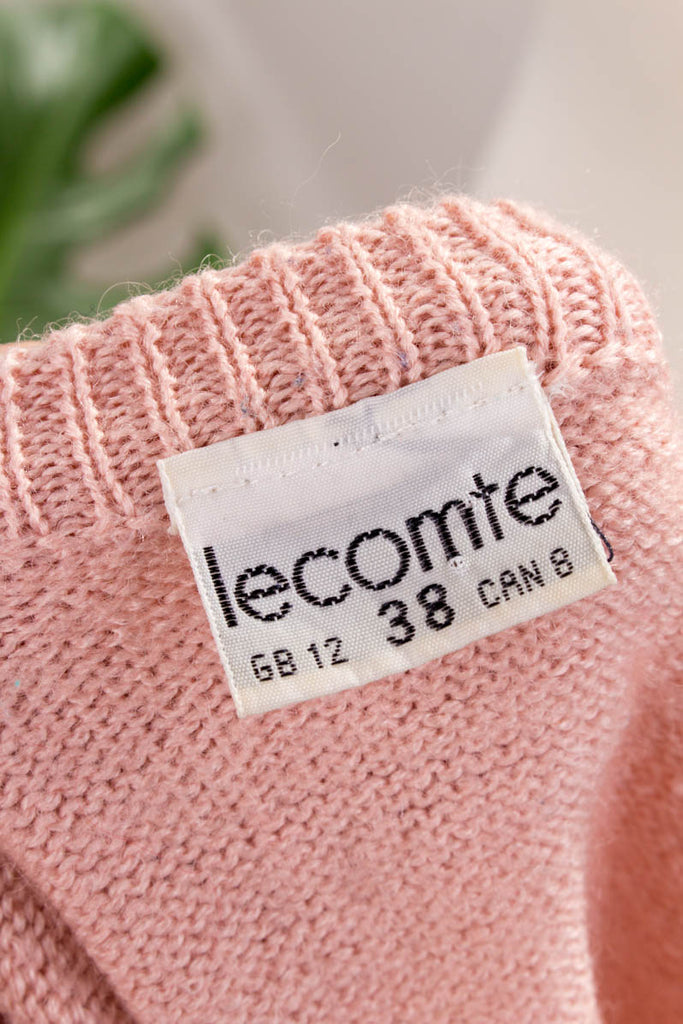 Wollpulli rosa grau 90er Frau grau M 40-42 rosa S 36-38 Sekretärin vintageberlin.de