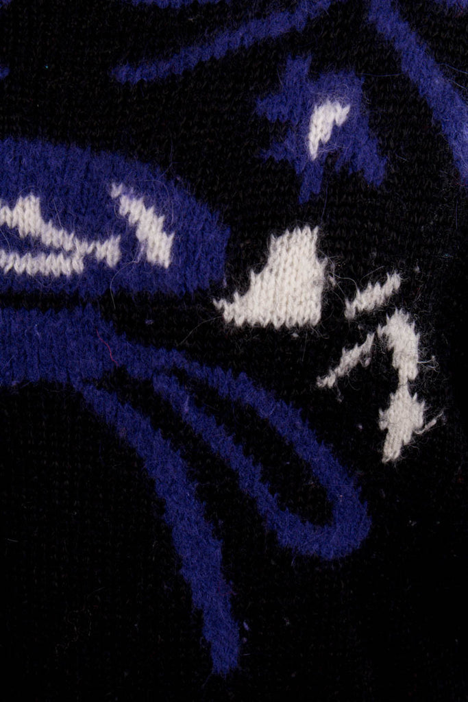 Vintage Malina Wong Pulli 80er 90er Frau lila M 40-42 S 36-38 schwarz Sekretärin vintageberlin.de