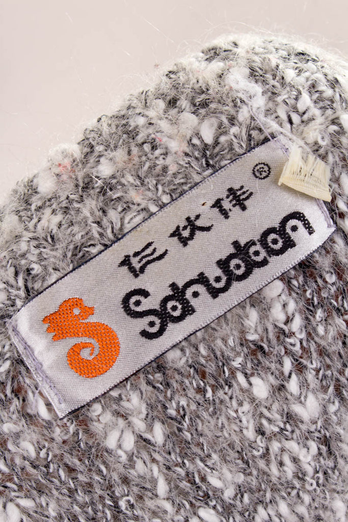 Mohair Pullover grau bestickt 80er 90er Boho Frau grau L 44-46 M 40-42 Sekretärin Unisize vintageberlin.de