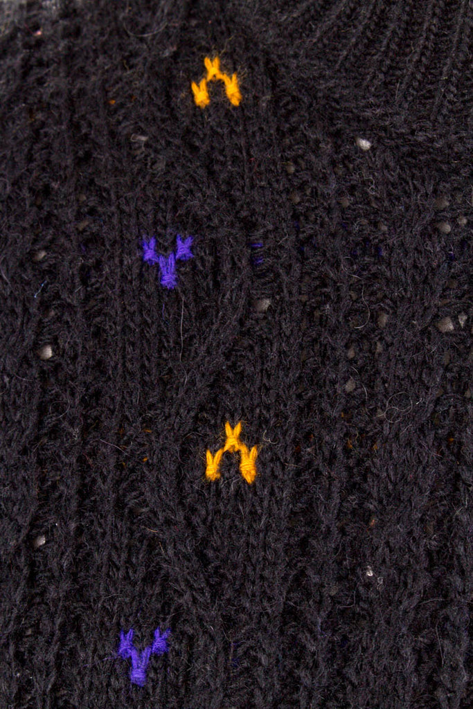 Boyfriend Strickpulli schwarz Wollmix 80er 90er Boho Frau L 44-46 M 40-42 schwarz Unisize vintageberlin.de