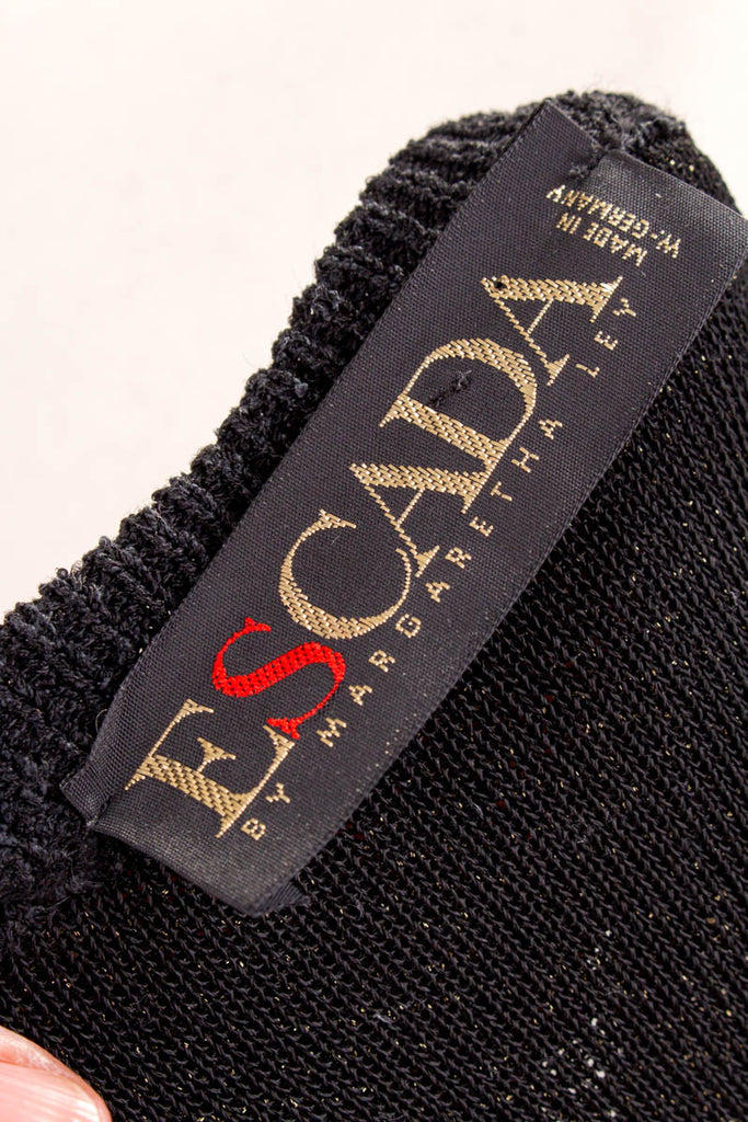 Vintage Escada Strickjacke 90er Designer Frau gold M 40-42 schwarz Sekretärin Special vintageberlin.de