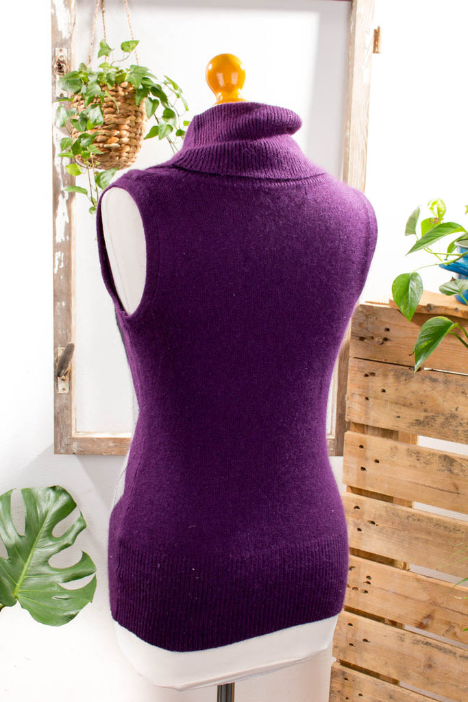 Rollkragen Angora Pulli lila Frau lila M 40-42 S 36-38 vintageberlin.de