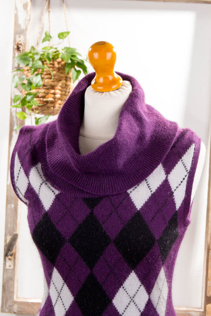 Rollkragen Angora Pulli lila Frau lila M 40-42 S 36-38 vintageberlin.de