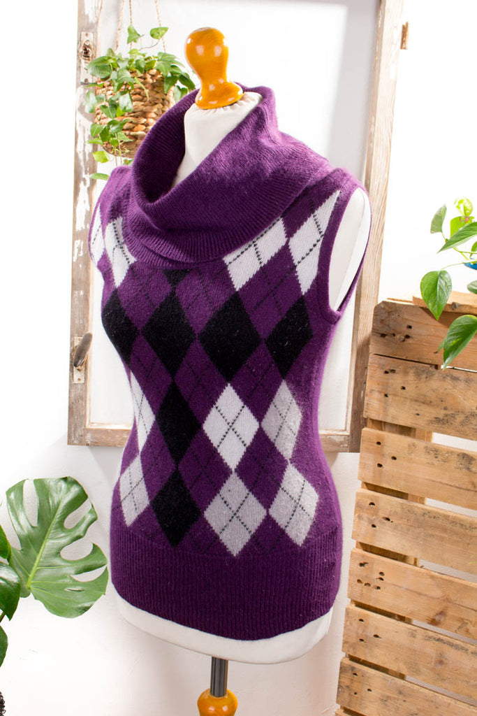 Rollkragen Angora Pulli lila Frau lila M 40-42 S 36-38 vintageberlin.de