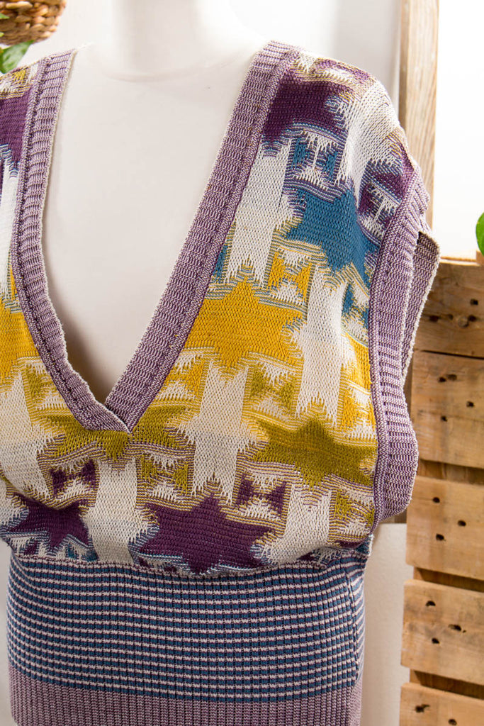 Boho Westover Pullunder Baumwolle 80er 90er Boho bunt Frau Hippie M 40-42 S 36-38 Special vintageberlin.de