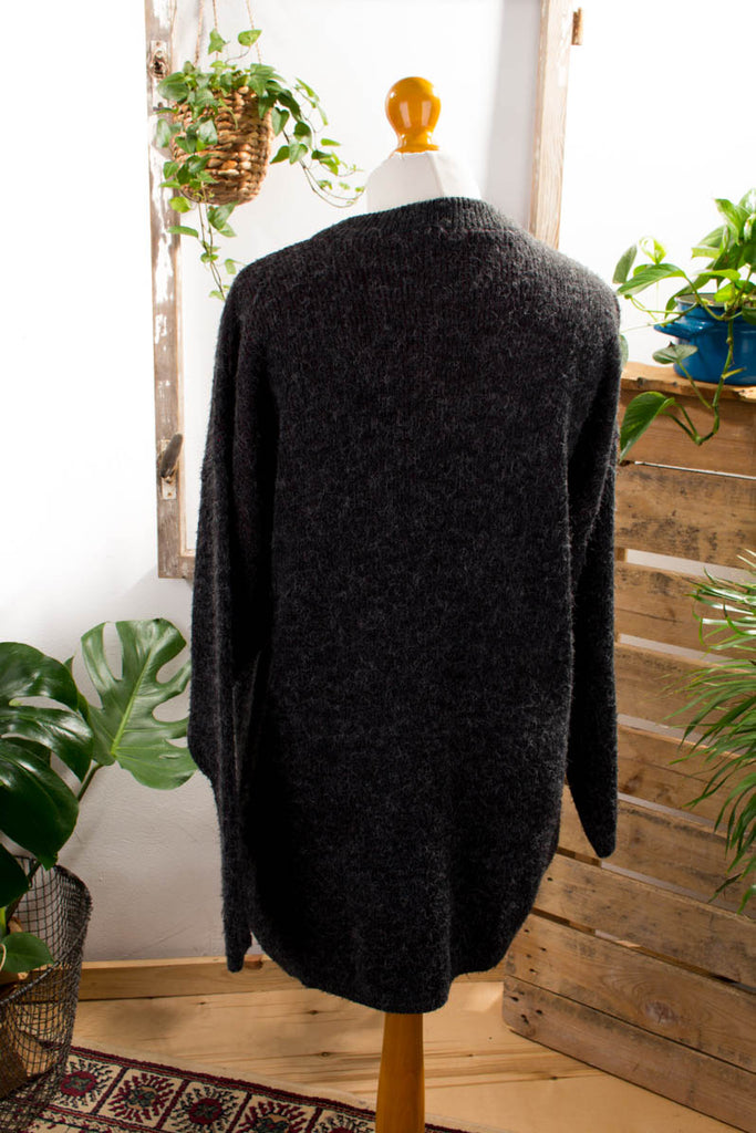 Oversize Pulli grau pink 80er 90er Frau grau L 44-46 M 40-42 pink Sekretärin Unisize vintageberlin.de