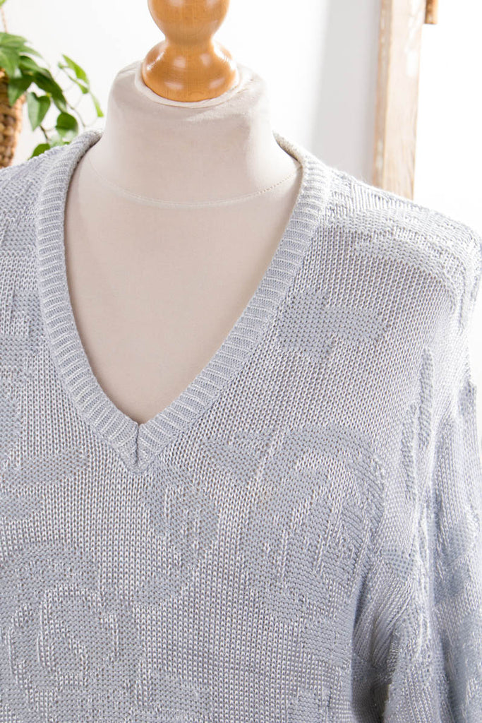 Vikosepulli silbergrau 90er Frau grau M 40-42 silber vintageberlin.de