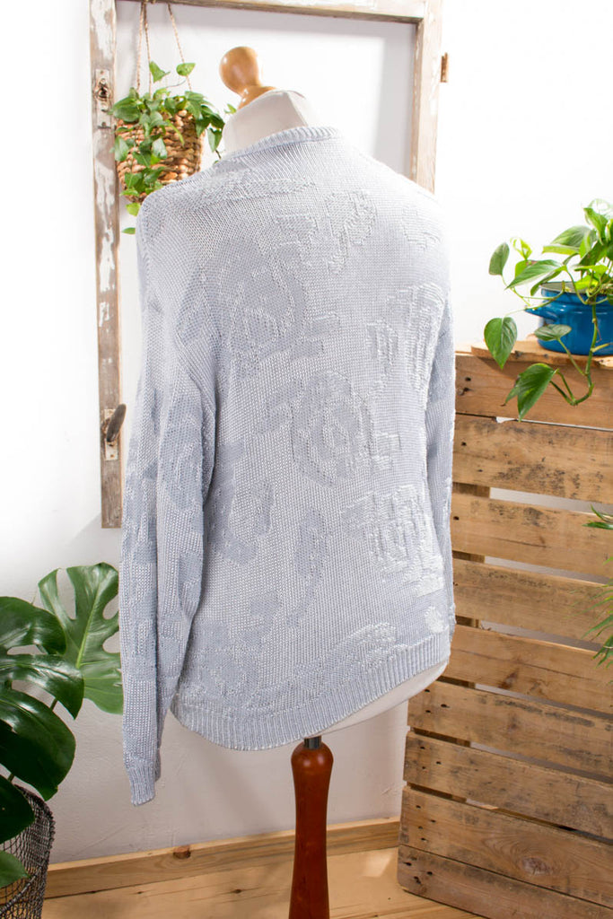 Vikosepulli silbergrau 90er Frau grau M 40-42 silber vintageberlin.de