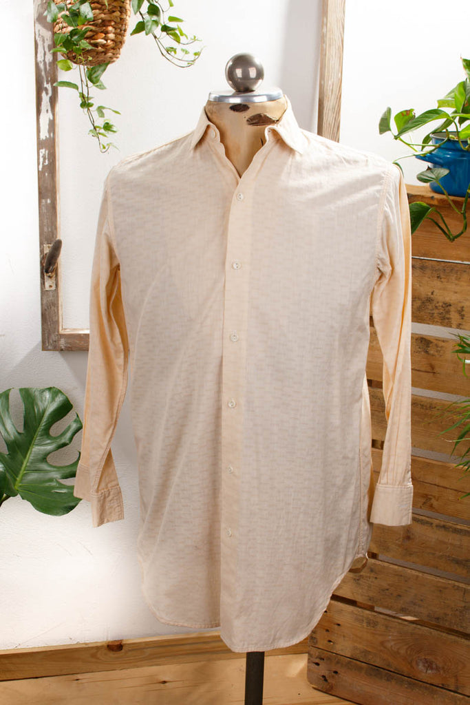 60er Jahre Hemd hellgelb Webmuster Default Title 40er 50er 60er beige Disco gelb M 48-50 Mann Rockabilly Special vintageberlin.de