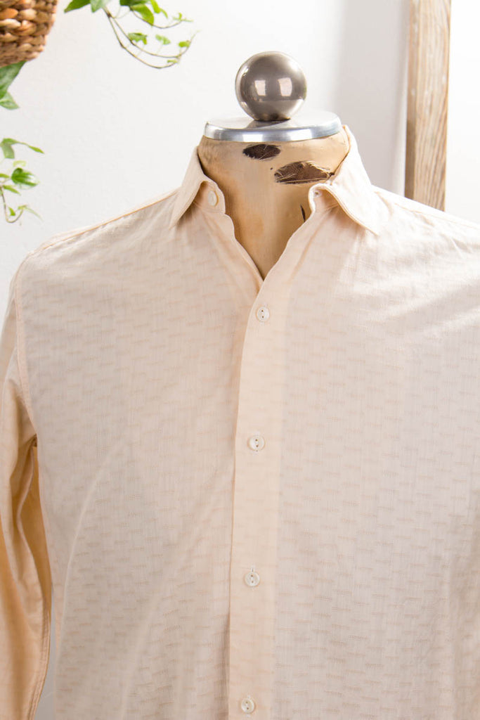 60er Jahre Hemd hellgelb Webmuster 40er 50er 60er beige Disco gelb M 48-50 Mann Rockabilly Special vintageberlin.de