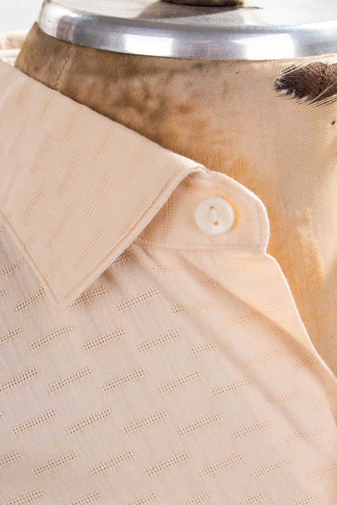 60er Jahre Hemd hellgelb Webmuster 40er 50er 60er beige Disco gelb M 48-50 Mann Rockabilly Special vintageberlin.de