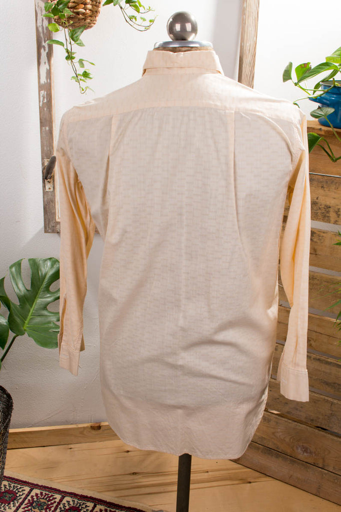 60er Jahre Hemd hellgelb Webmuster 40er 50er 60er beige Disco gelb M 48-50 Mann Rockabilly Special vintageberlin.de