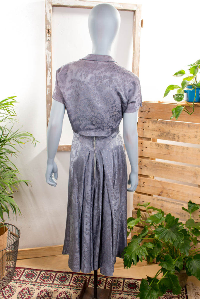 Vintage Petticoatkleid taubenblau 50er 60er Abendmode blau Frau grau Petticoat Rockabilly S 36-38 silber Special XS 32-34 vintageberlin.de