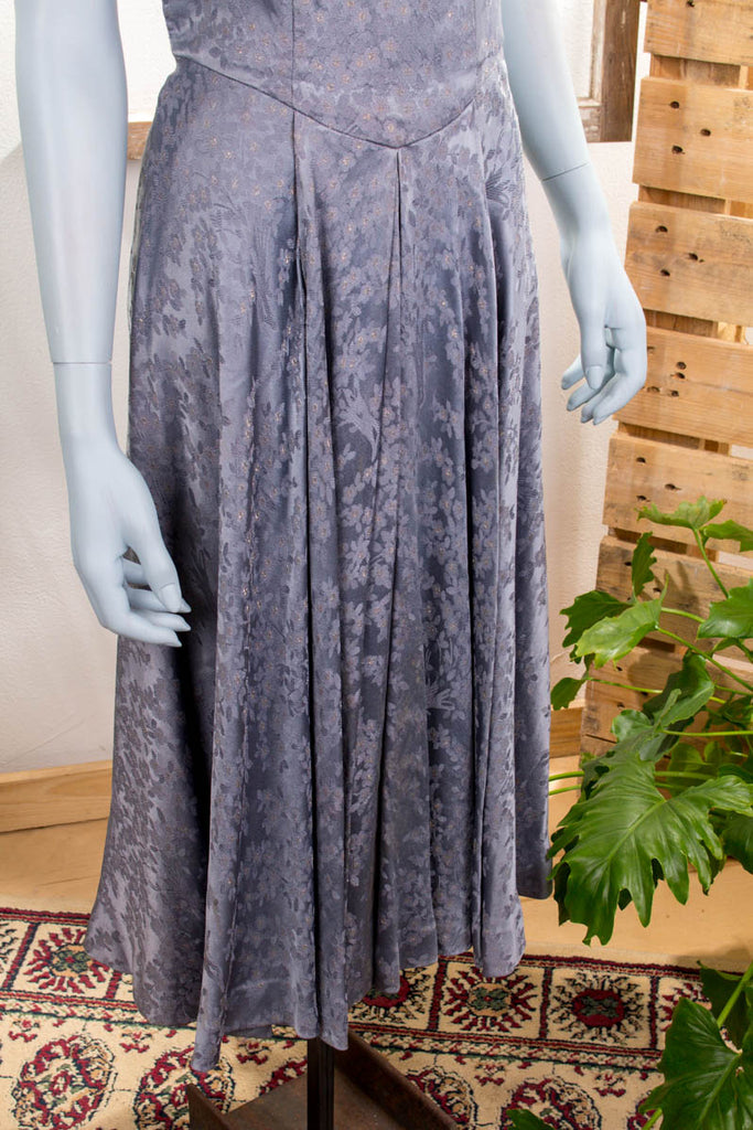 Vintage Petticoatkleid taubenblau 50er 60er Abendmode blau Frau grau Petticoat Rockabilly S 36-38 silber Special XS 32-34 vintageberlin.de