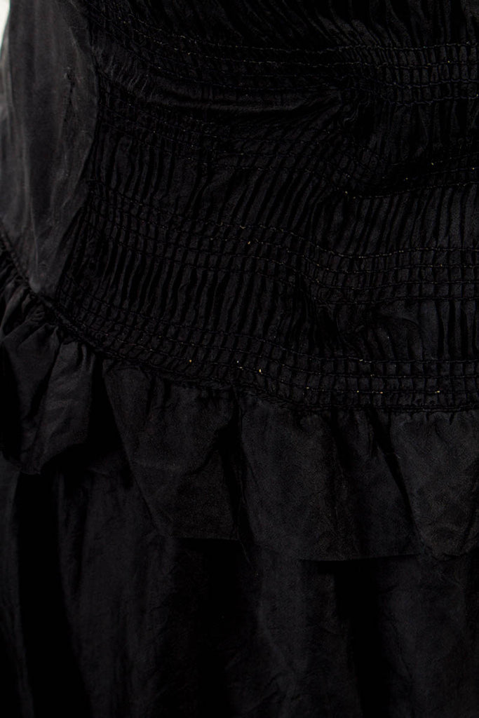 Cocktailkleid schwarz Seide 50er 80er Abendmode Disco Frau L 44-46 M 40-42 Petticoat Rockabilly schwarz Special vintageberlin.de