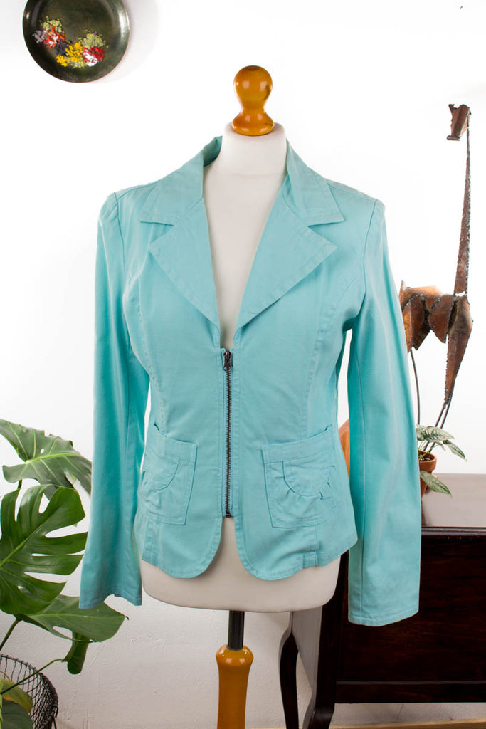 Sommer Blazer türkis Default Title 90er Frau M 40-42 S 36-38 türkis vintageberlin.de