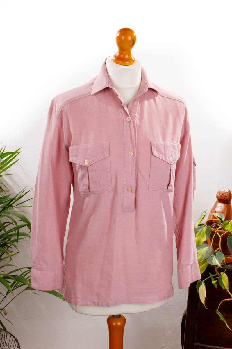 Denim Hemdbluse rosa
